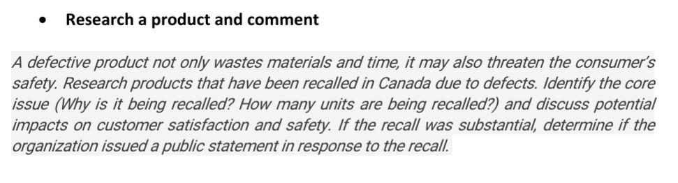 150 words Research a product and comment A