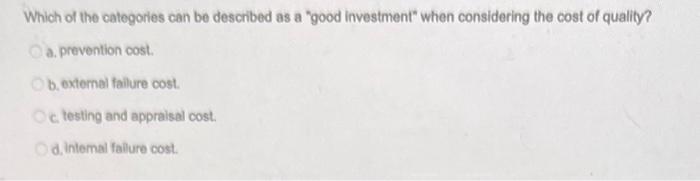 Which category is the worst situation for a