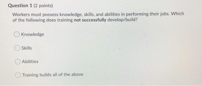 the answer is not "training builds all of the
