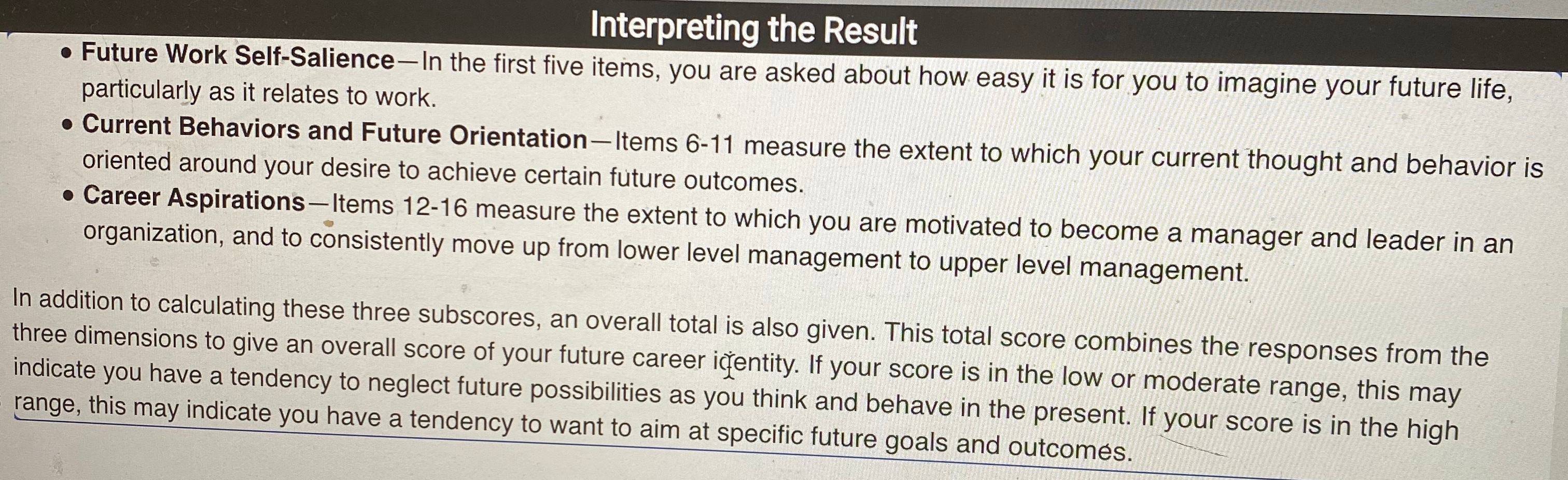 PLANNING--What is your vision for your career and