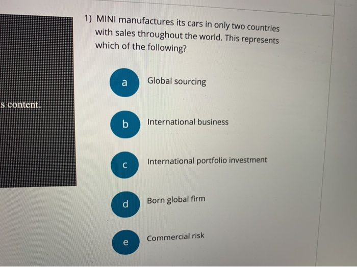 1) MINI manufactures its cars in only two