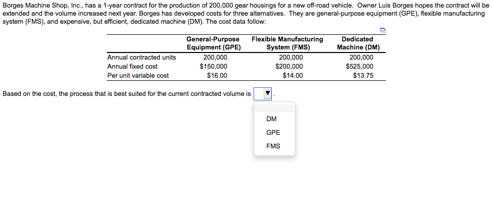 HELP!! Borges Machine Shop, Inc., has a 1-year