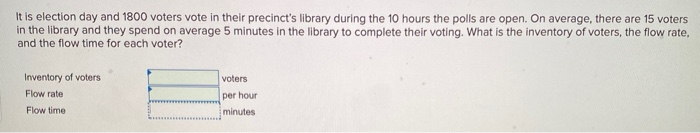 It is election day and 1800 voters vote in their