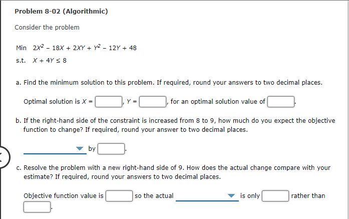 Problem 8-02 (Algorithmic) Consider the problem