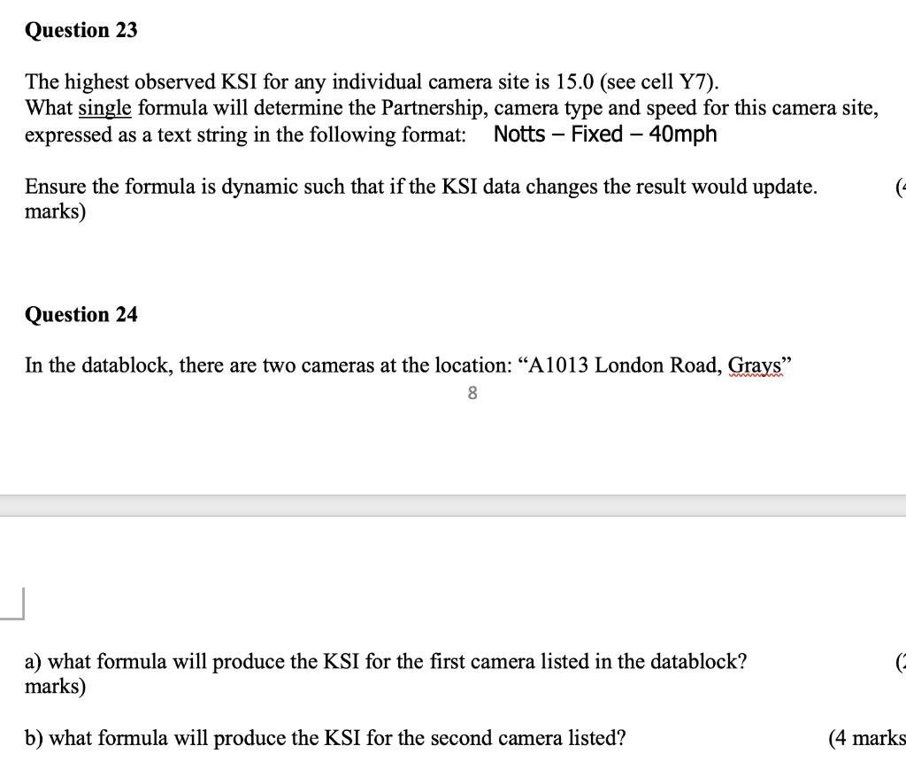 Question 23,24, please. The datablock below shows