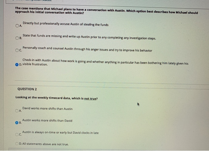 Caselette #2 Instructions: Please read the