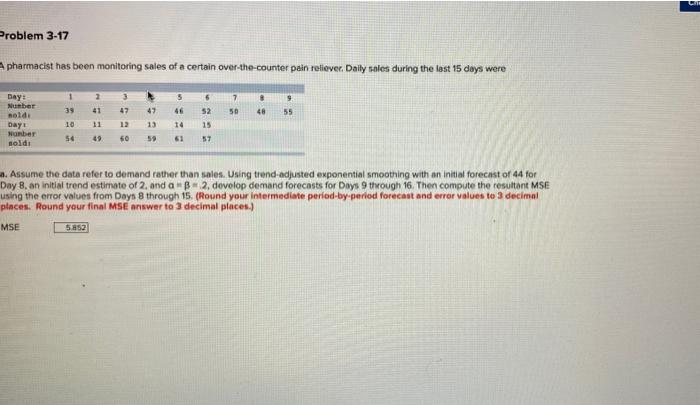 Hi, i need help with this question. Problem 3-17