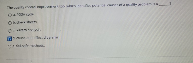? The quality control improvement tool which