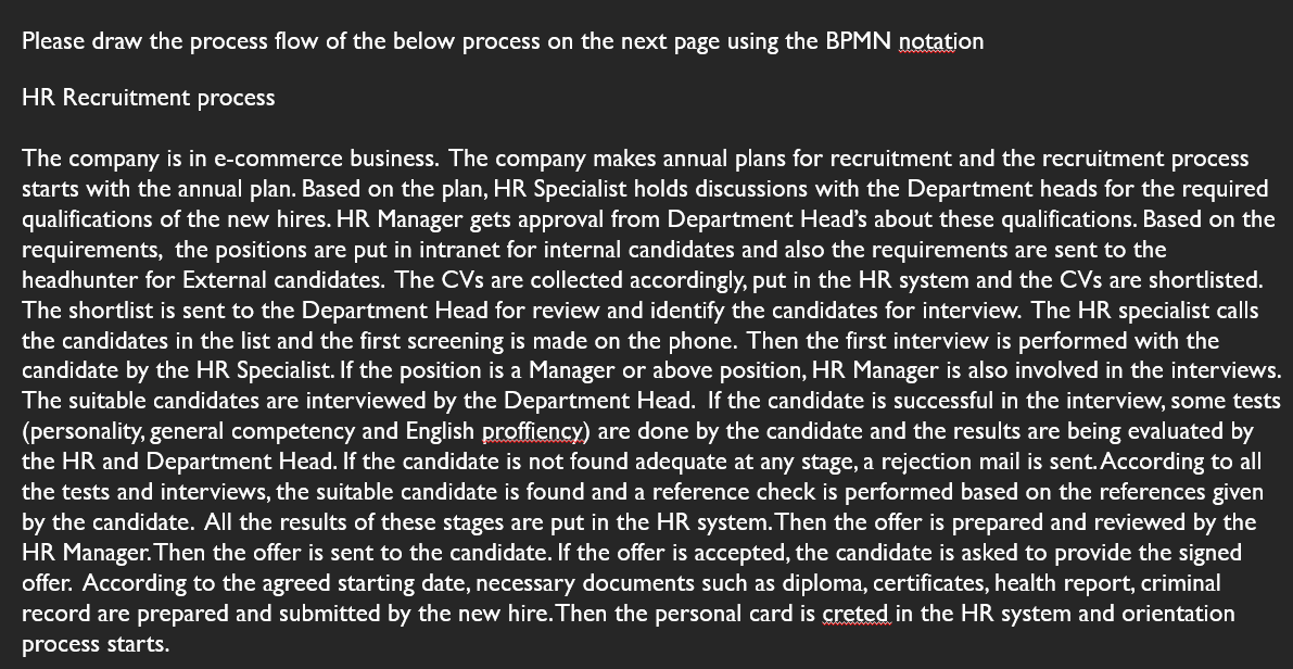 Please draw the process flow of the below process
