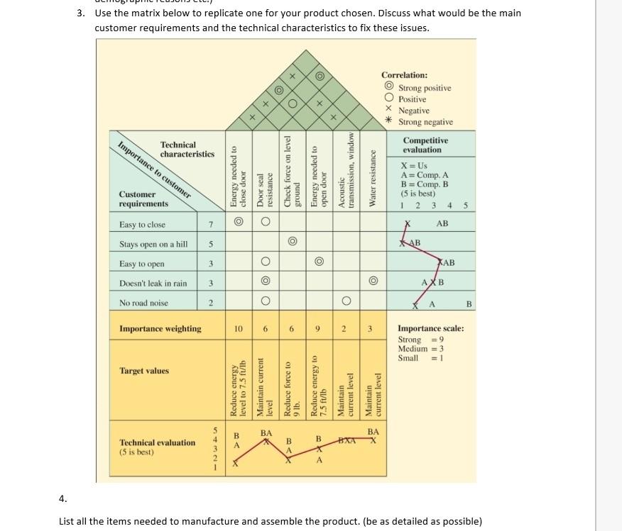 for mobile phone 3. Use the matrix below to