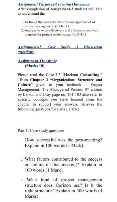 Assignment Purposes/Learning Outcomes: After