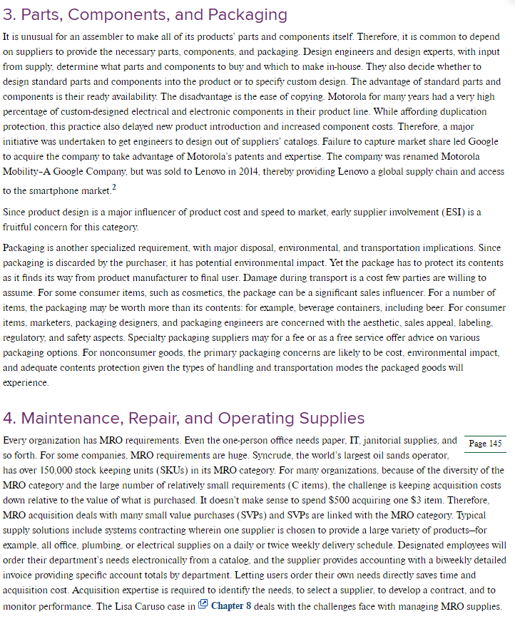 1. There are several categories of needs;