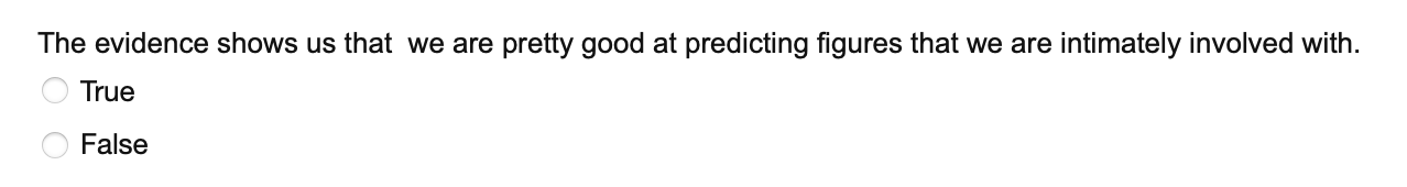 The evidence shows us that we are pretty good at