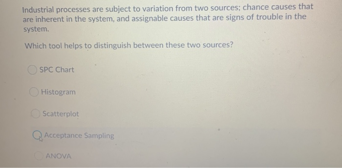 Industrial processes are subject to variation