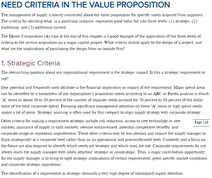 1. The criteria for deciding what represents good