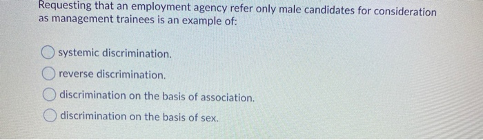 Requesting that an employment agency refer only