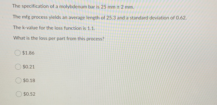 The specification of a molybdenum bar is 25 mm +