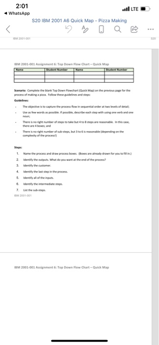 Scenario: Complete the blank Top Down Flowchart