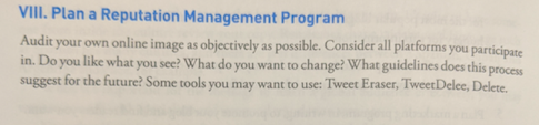 VIII. Plan a Reputation Management Program Audit