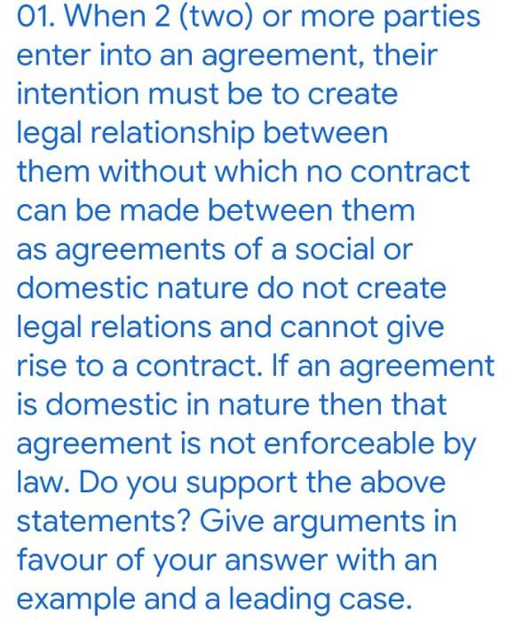 Please fast answer me. 01. When 2 (two) or more