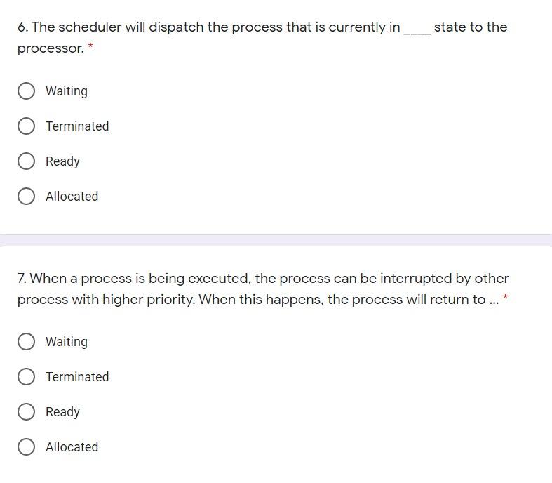 state to the 6. The scheduler will dispatch the