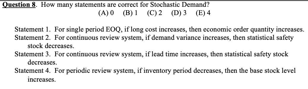OPERATIONS MANAGEMENT CLASS - DO NOT COPY FROM