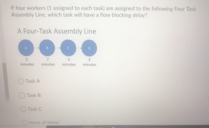 If four workers (1 assigned to each task) are