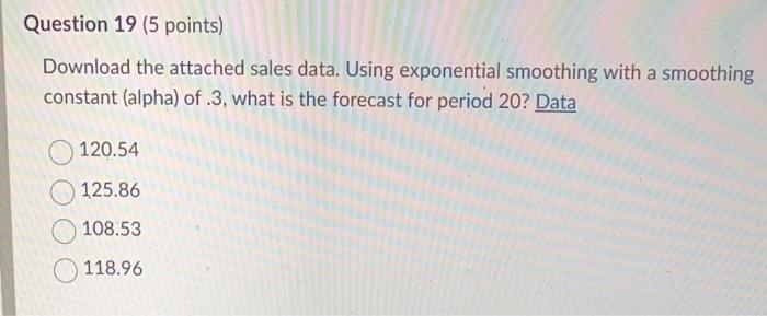 Download the attached sales data. Using