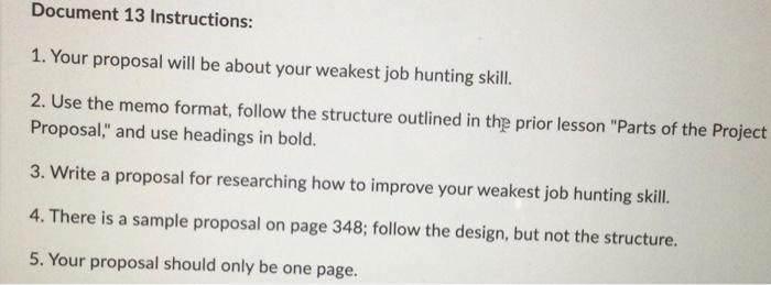 Document 13 Instructions: 1. Your proposal will