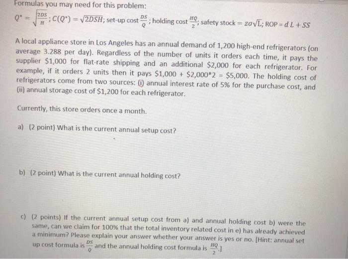 Formulas you may need for this problem: DS ;C(Q")