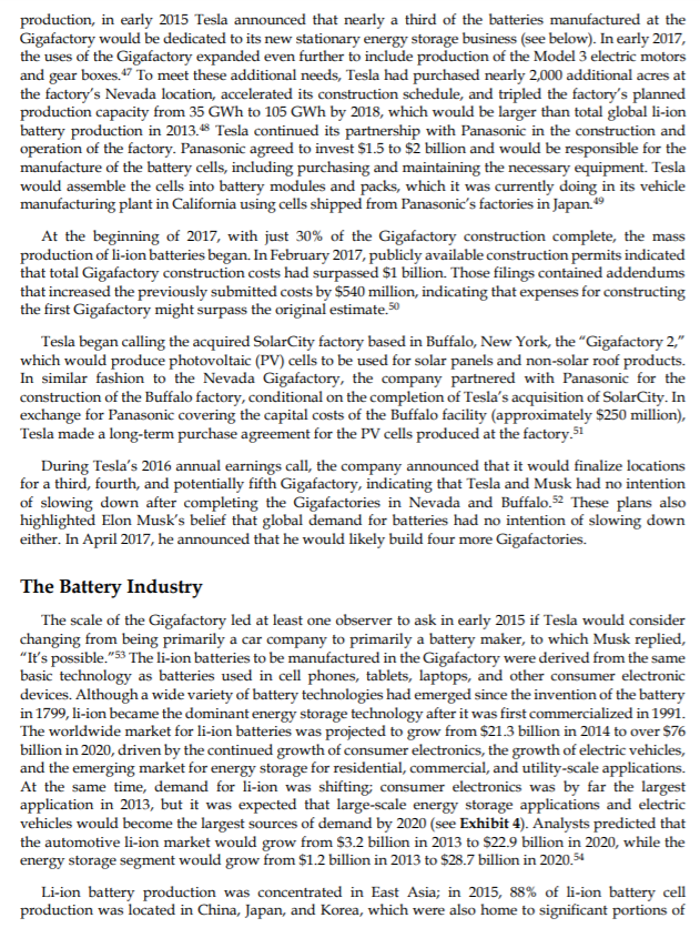 Please read the attached Tesla HBR case. Please