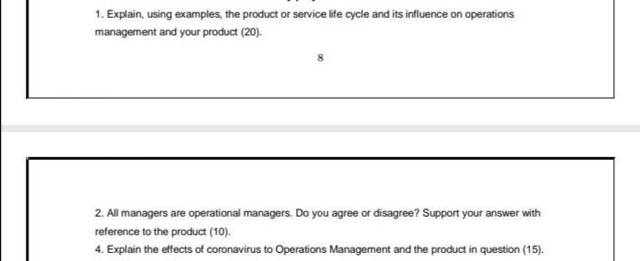 1. Explain, using examples, the product or