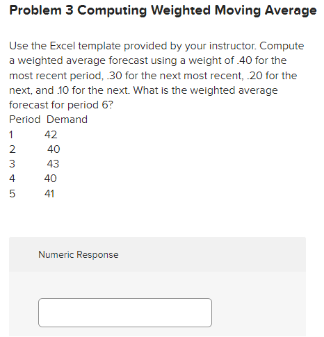 Use the Excel template provided by your
