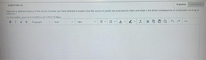 QUESTION 16 10 points Save Answer Elaborate a