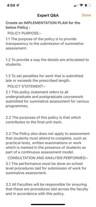 Create an implementation plan and fill up the