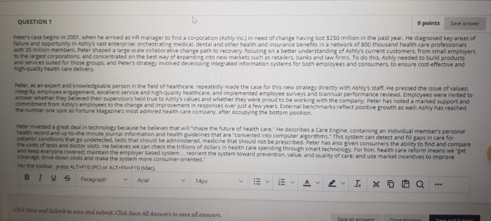 QUESTION 1 O points Peters case begins in 2001,