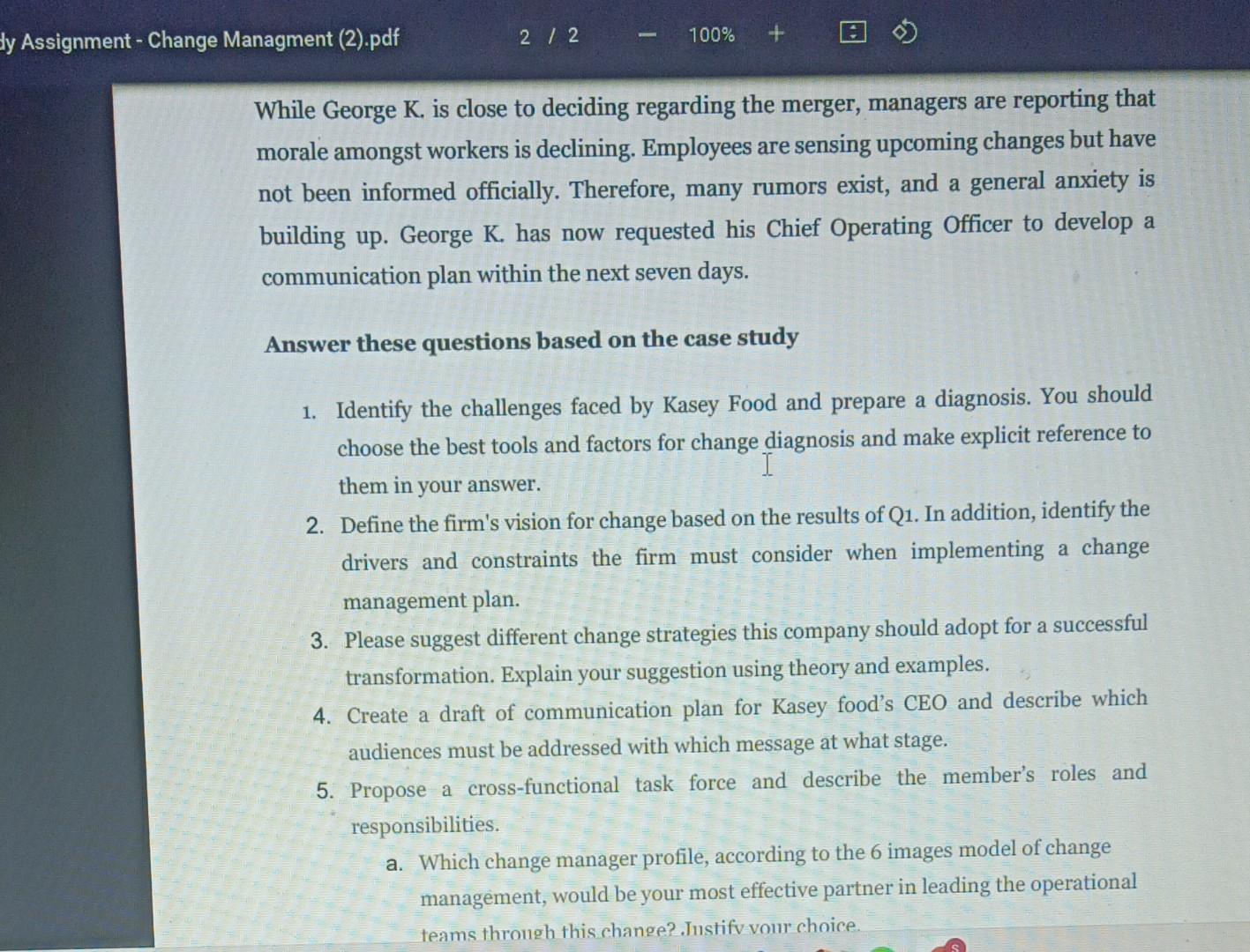 Answer these questions based on the case study 1.