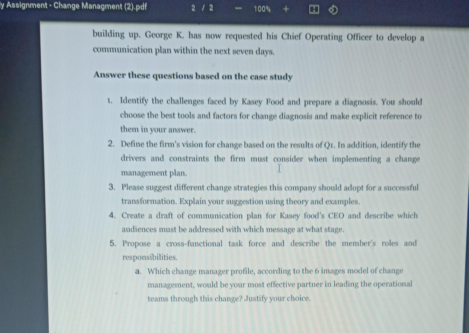 Answer these questions based on the case study 1.