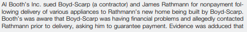 Al Booths Inc. sued Boyd-Scarp (a contractor) and