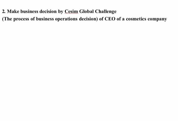 2. Make business decision by Cesim Global