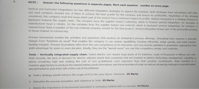 9. NOTE: Answer the following questions in