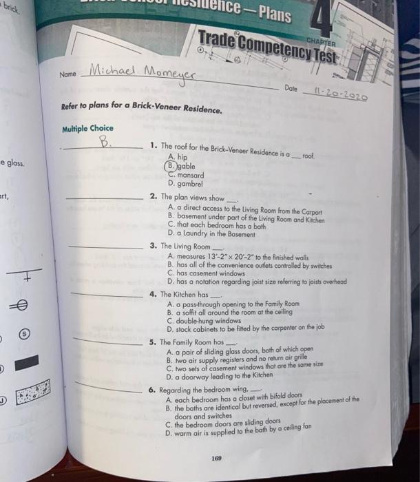 a brick nice-Plans Trade Competency Test CHADTER