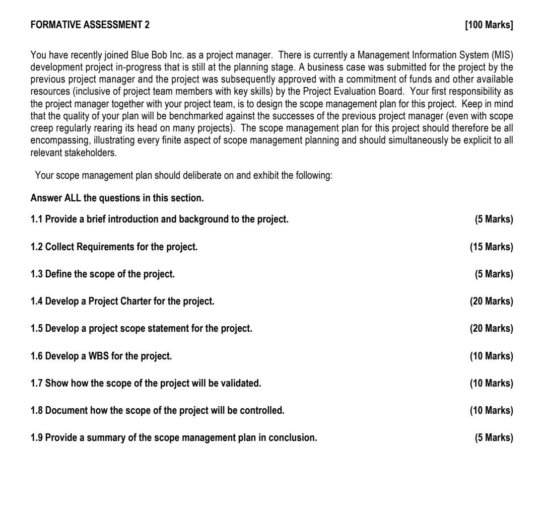 please develop a project charter for the project