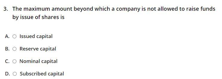 3. The maximum amount beyond which a company is