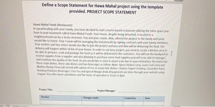 Project Title: Project Manager: Version Changes