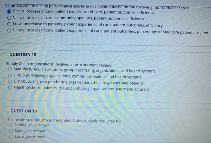 Value-Based Purchasing performance scores are