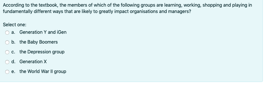 According to the textbook, the members of which