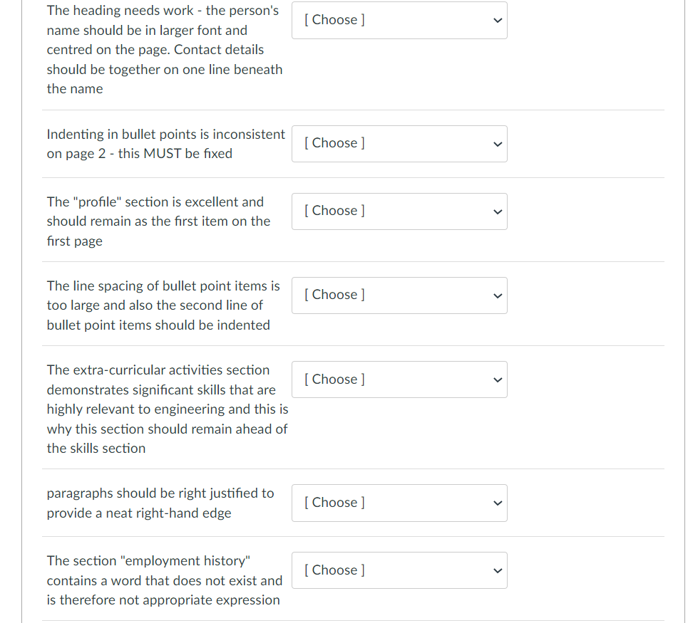 Consider the following resume. Then either AGREE