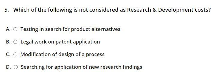 5. Which of the following is not considered as