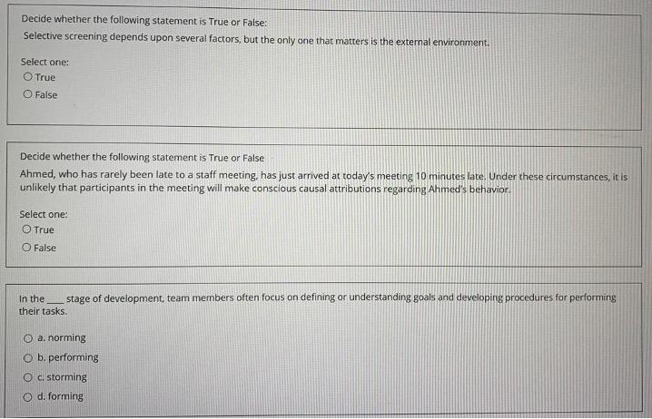 Decide whether the following statement is True or